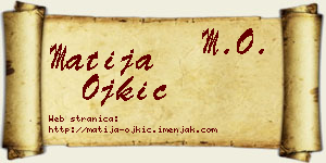 Matija Ojkić vizit kartica